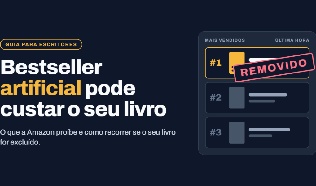 Bestseller artificial pode fazer a Amazon excluir o seu livro